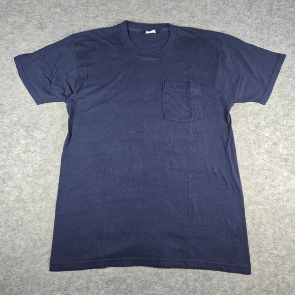 Fruit of the Loom Other - Y2K Fruit of the Loom Mens Navy Blue Vintage Pocket T-Shirt Large